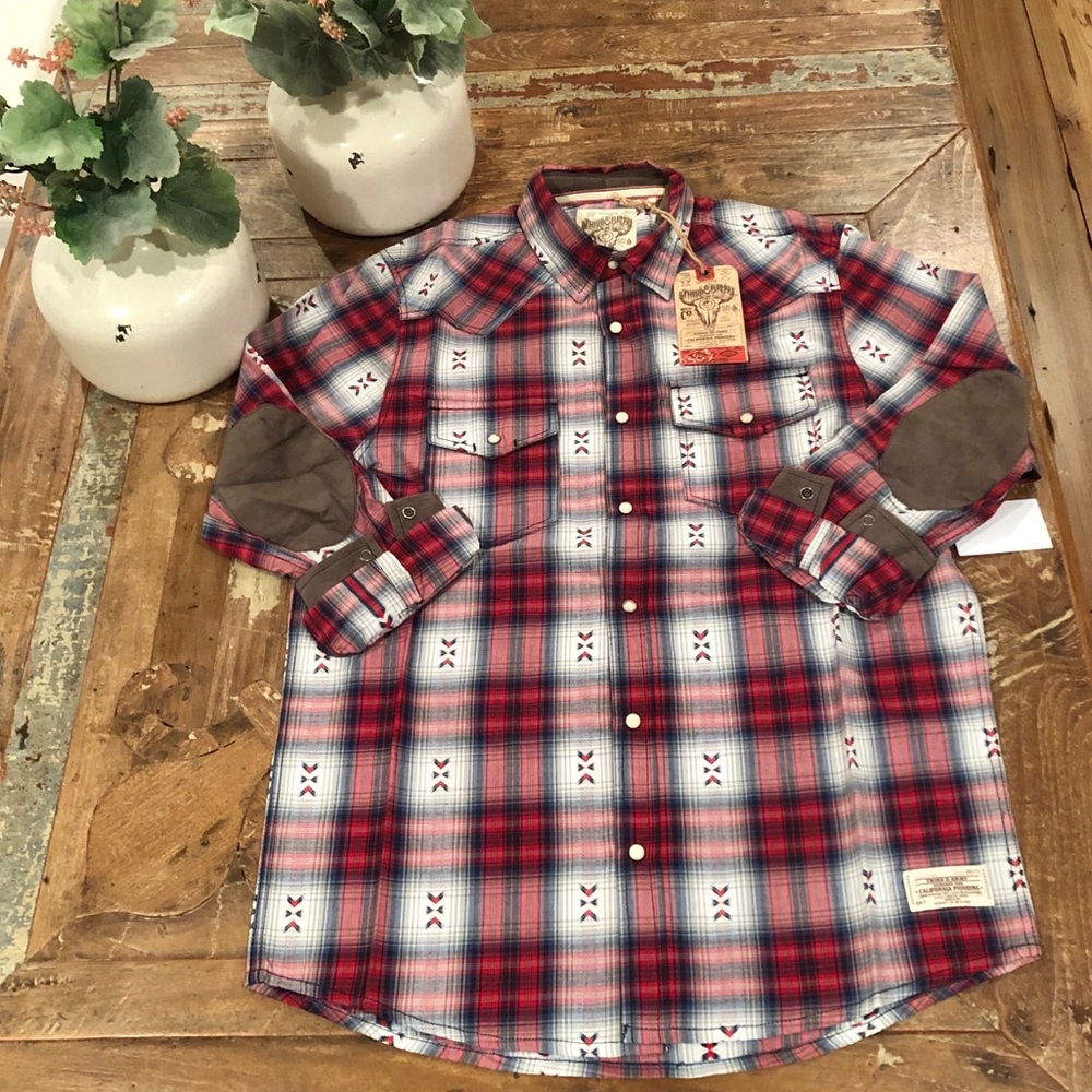 Third & Army Tribal Plaid Button Down